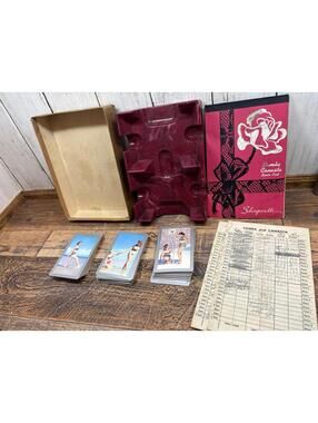 Vintage Canasta/Samba Card Set Nu-Dell Plastics Tray Directions Score Sheets